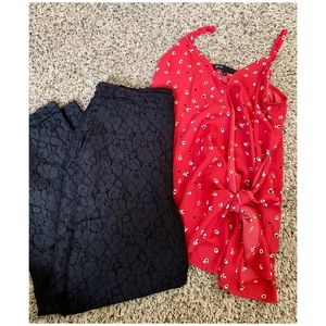 Gibson top and lace pants